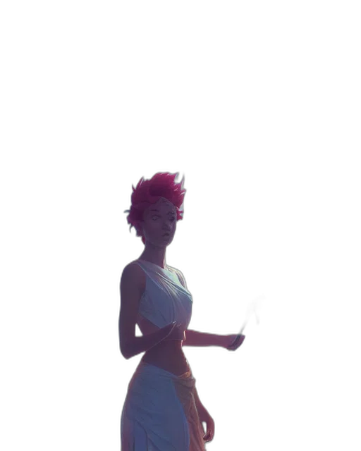 dress, staff, robot, crown transparent PNG cut-out
