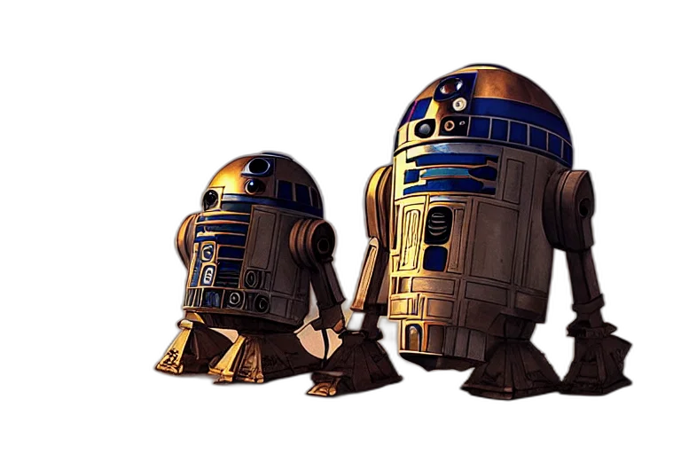 robot, 3d render, concept art, photorealistic transparent PNG cut-out