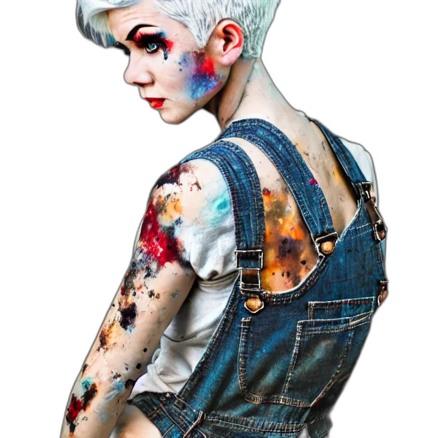 jacket, dress, face, cyberpunk transparent PNG cut-out