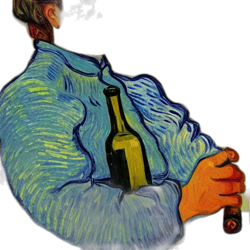 jacket, bottle, staff, face transparent PNG cut-out