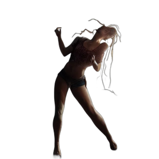 hair, concept art, full, body transparent PNG cut-out