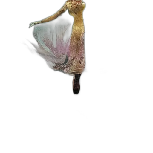 dress, staff, creature, hair transparent PNG cut-out