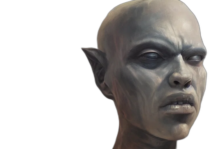 face, mask, creature, concept art transparent PNG cut-out
