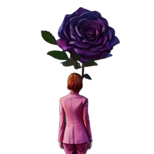 dress, flower, staff, jacket transparent PNG cut-out