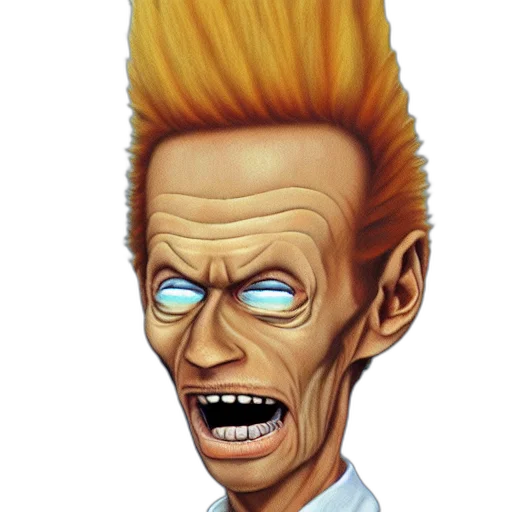 face, hair, staff, creature transparent PNG cut-out