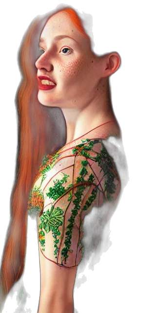 dress, jewelry, photorealistic, fantasy art transparent PNG cut-out