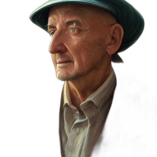 hat, face, staff, jacket transparent PNG cut-out