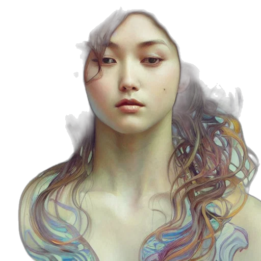 face, dragon, hair, fantasy art transparent PNG cut-out