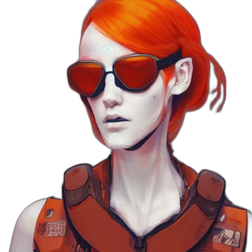 face, jacket, robot, cyberpunk transparent PNG cut-out