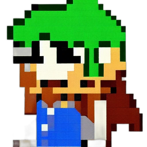 staff, robot, animal, pixel art transparent PNG cut-out
