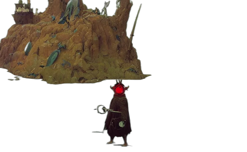 staff, creature, crown, hat transparent PNG cut-out