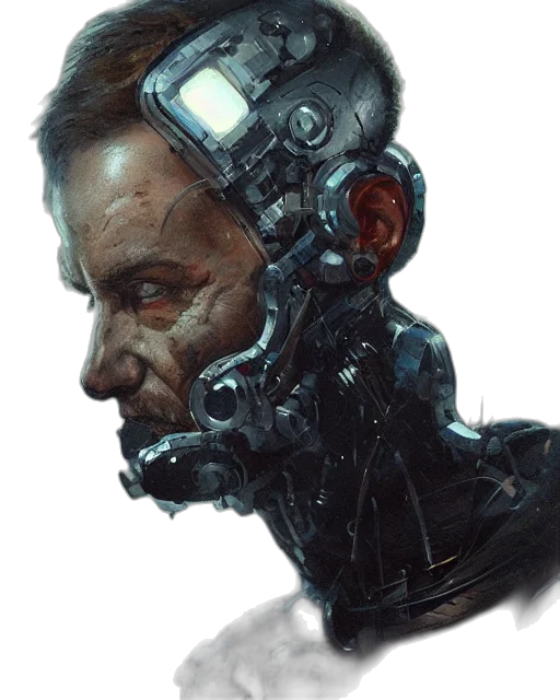 robot, face, mask, cyberpunk transparent PNG cut-out