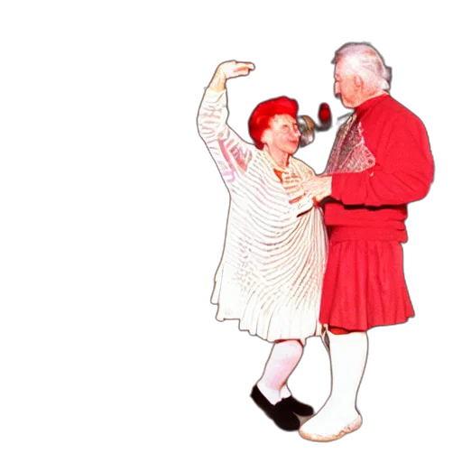 dress, red, couple, grandparents transparent PNG cut-out