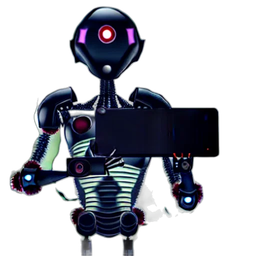robot, staff, weapon, creature transparent PNG cut-out