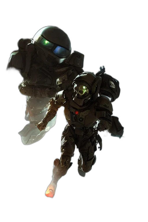 robot, weapon, concept art, 3d render transparent PNG cut-out
