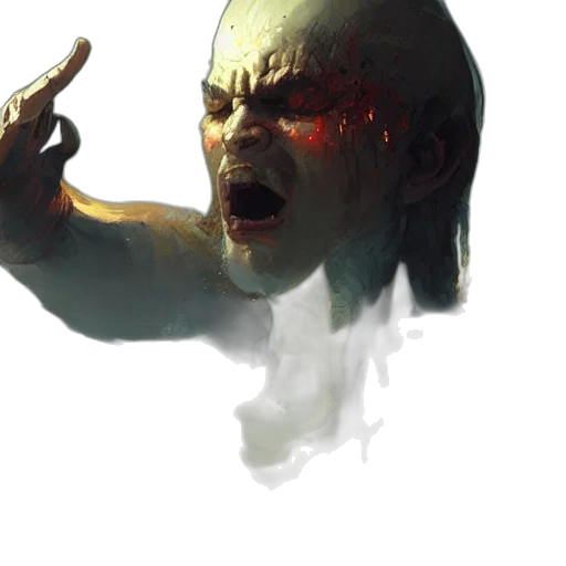 creature, face, mask, staff transparent PNG cut-out
