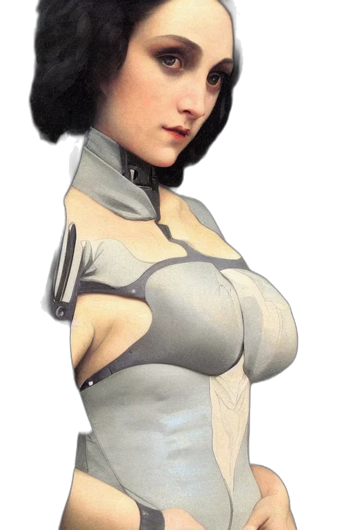 dress, robot, staff, concept art transparent PNG cut-out
