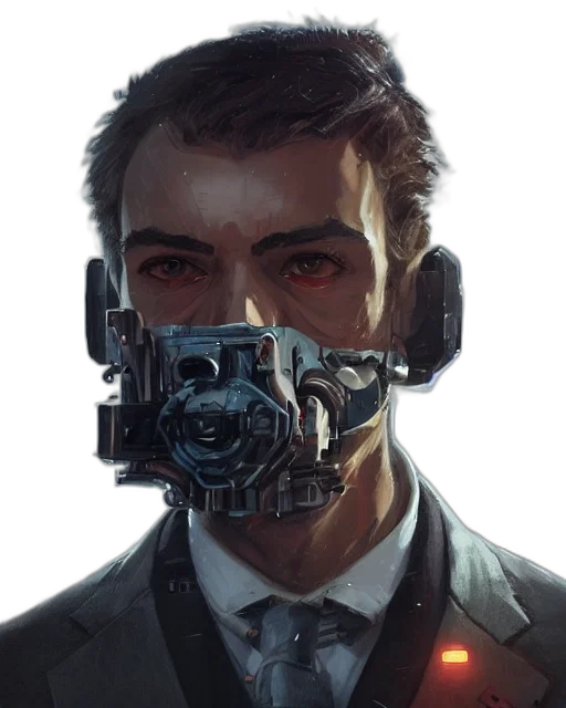 robot, face, mask, weapon transparent PNG cut-out