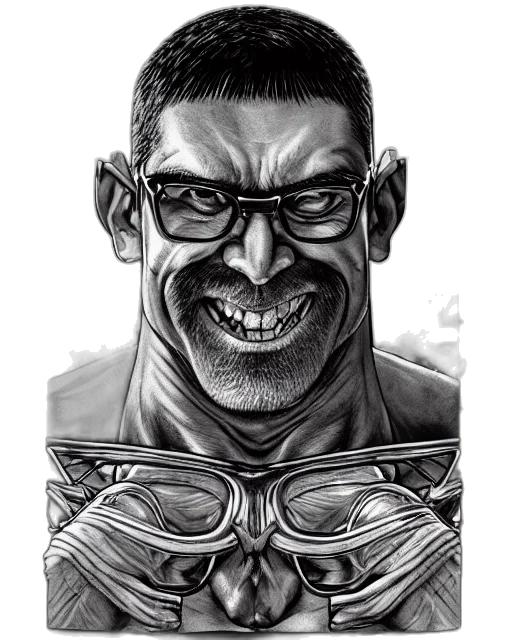 face, mask, staff, comic book art transparent PNG cut-out