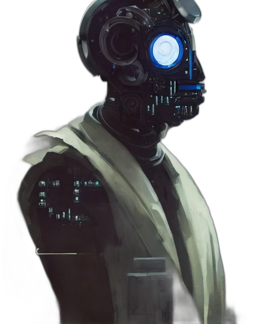 robot, mask, face, jacket transparent PNG cut-out