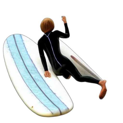 3d render, concept art, photorealistic, surfing transparent PNG cut-out