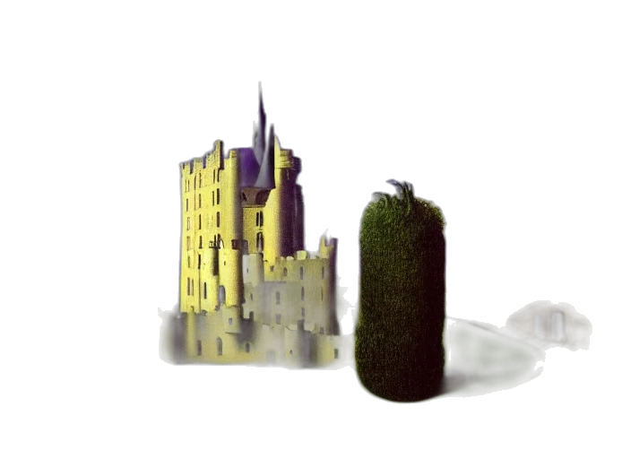 building, bottle, crown, 3d render transparent PNG cut-out