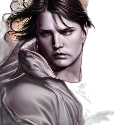 face, photorealistic, fantasy art, oil painting transparent PNG cut-out