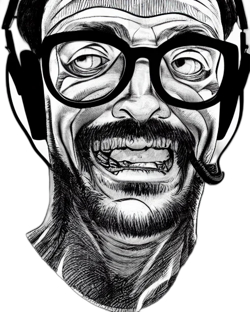 face, comic book art, cartoon, pencil sketch transparent PNG cut-out