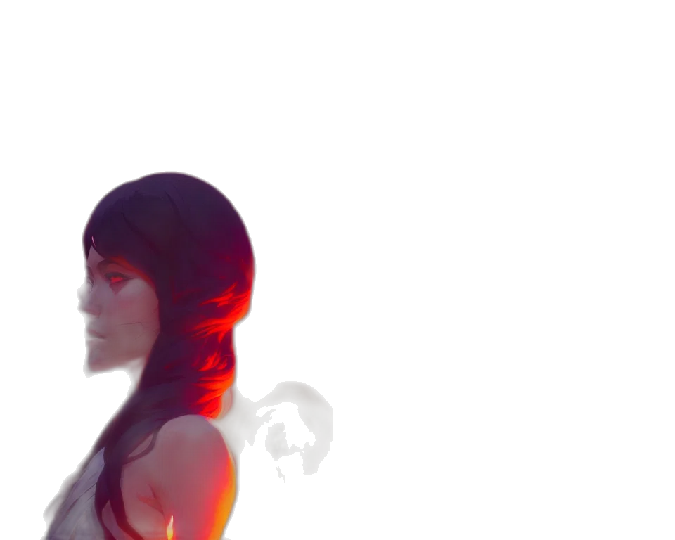 dress, hair, robot, face transparent PNG cut-out