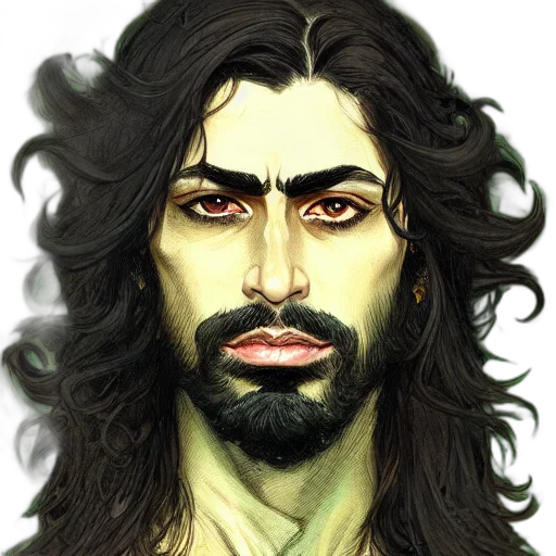 face, hair, fantasy art, photorealistic transparent PNG cut-out