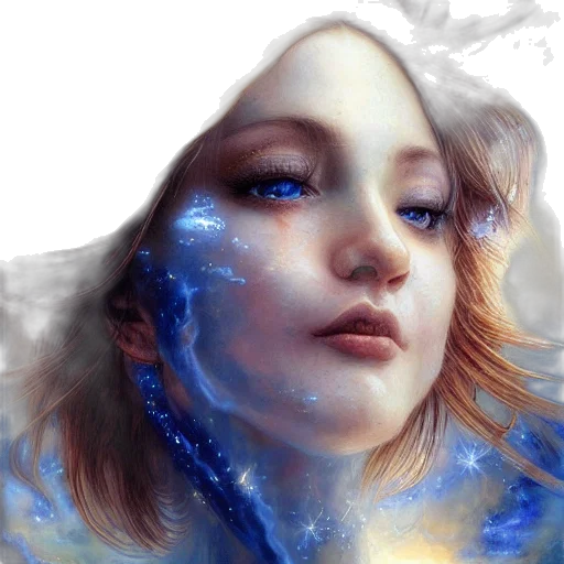face, fantasy art, photorealistic, oil painting transparent PNG cut-out