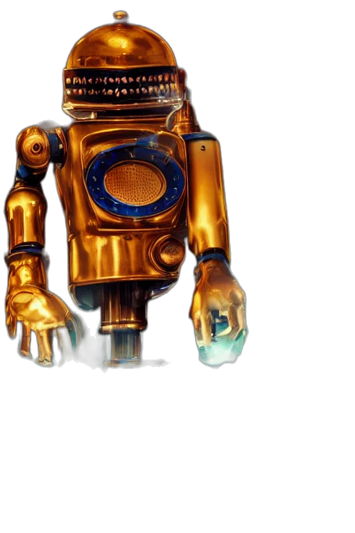 robot, jewelry, mask, staff transparent PNG cut-out