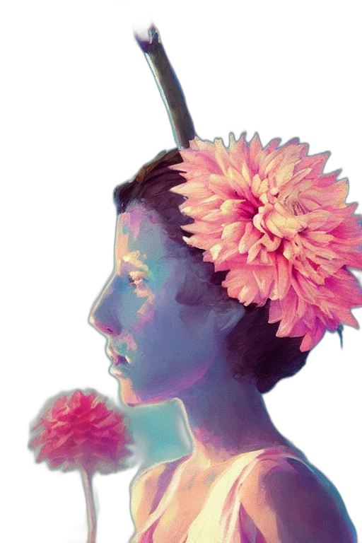flower, crown, umbrella, staff transparent PNG cut-out