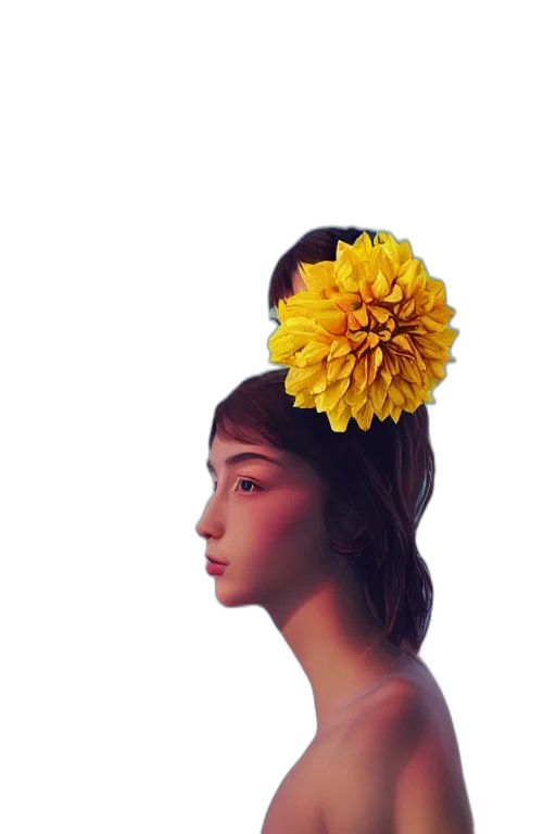 crown, flower, hat, face transparent PNG cut-out