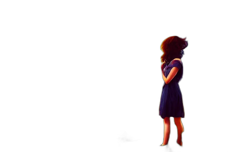dress, hair, robot, staff transparent PNG cut-out