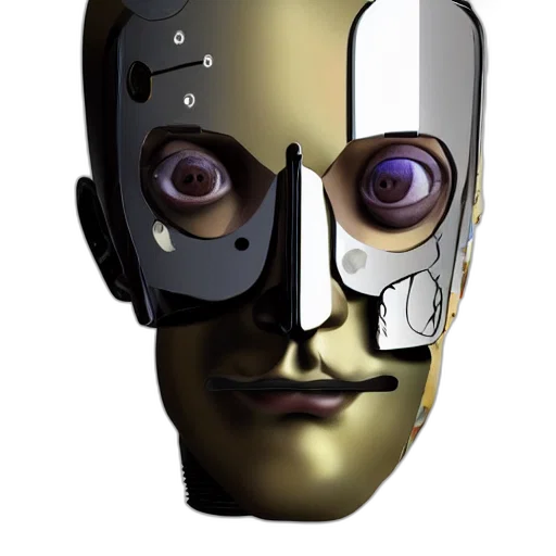 robot, mask, face, 3d render transparent PNG cut-out