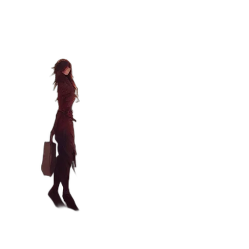 dress, staff, weapon, creature transparent PNG cut-out