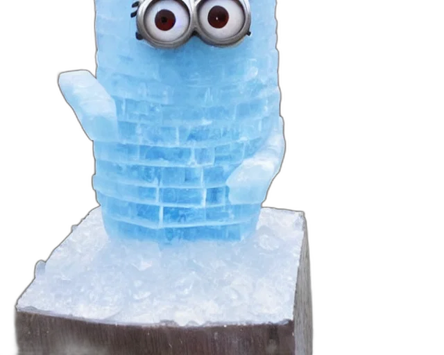 ice, sculpture, inspired, minion transparent PNG cut-out
