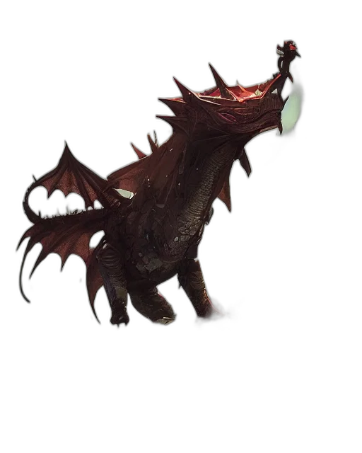 dragon, creature, staff, animal transparent PNG cut-out