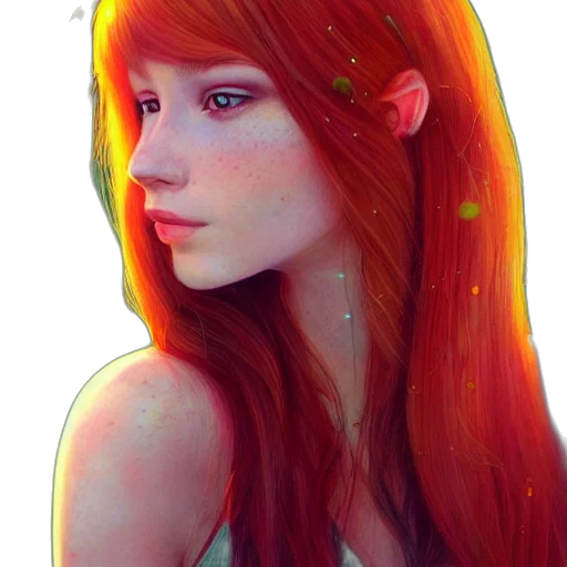 face, hair, dress, dragon transparent PNG cut-out