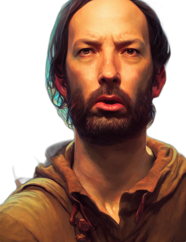 face, staff, photorealistic, fantasy art transparent PNG cut-out