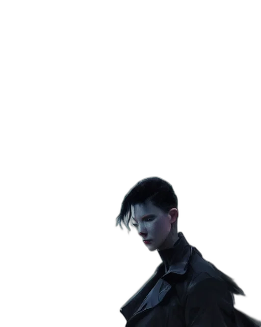 jacket, staff, face, robot transparent PNG cut-out