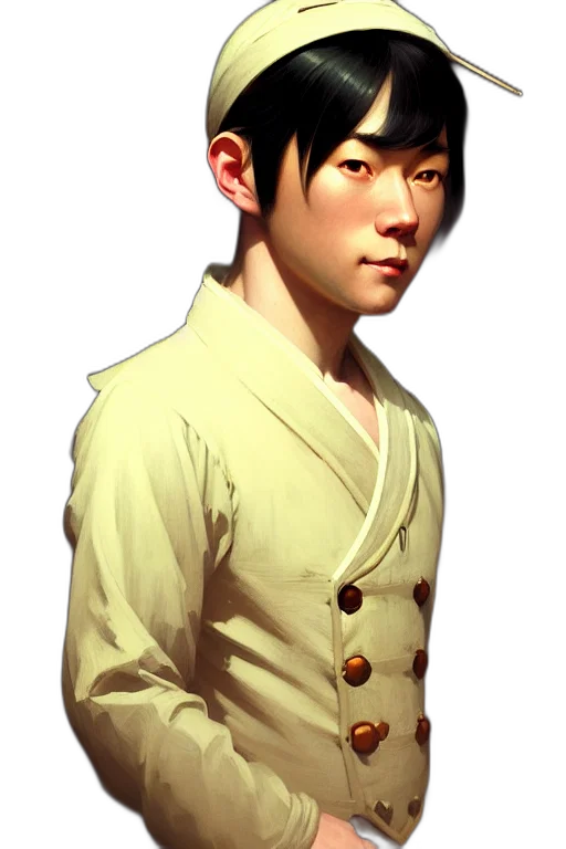 staff, jacket, face, photorealistic transparent PNG cut-out