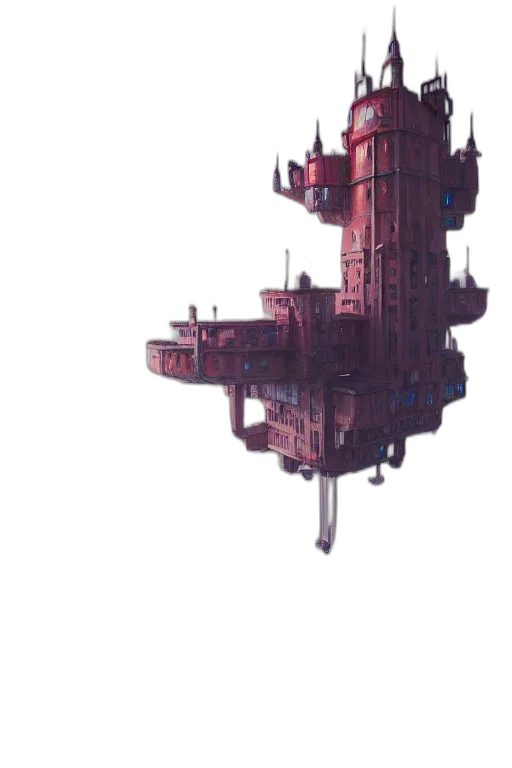 robot, building, weapon, crown transparent PNG cut-out