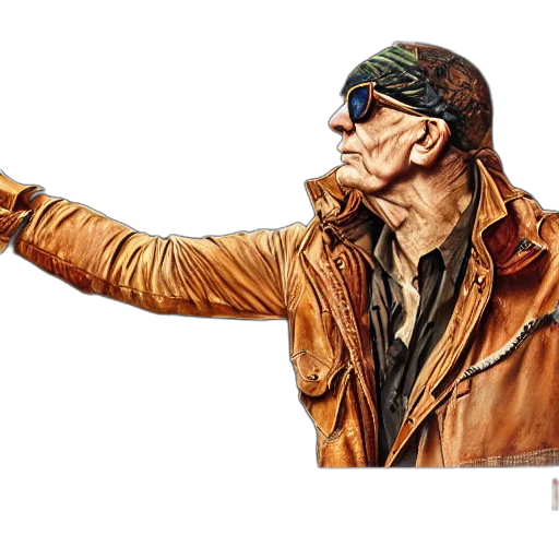 jacket, weapon, photorealistic, concept art transparent PNG cut-out