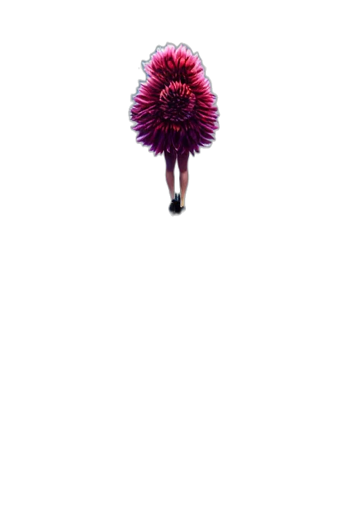 flower, umbrella, staff, dress transparent PNG cut-out