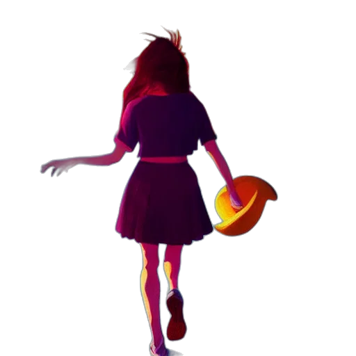 dress, hat, staff, creature transparent PNG cut-out