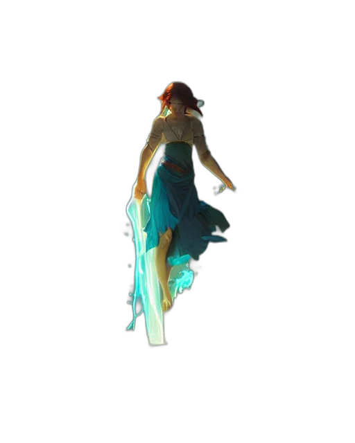 dress, staff, jewelry, weapon transparent PNG cut-out