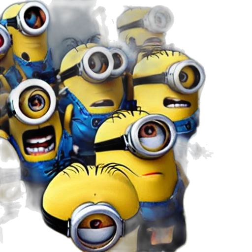 concept art, 3d render, minions, during transparent PNG cut-out