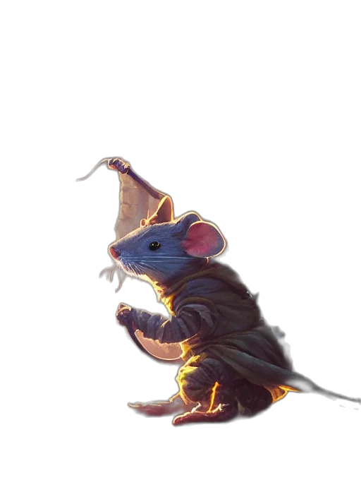 hat, animal, staff, creature transparent PNG cut-out